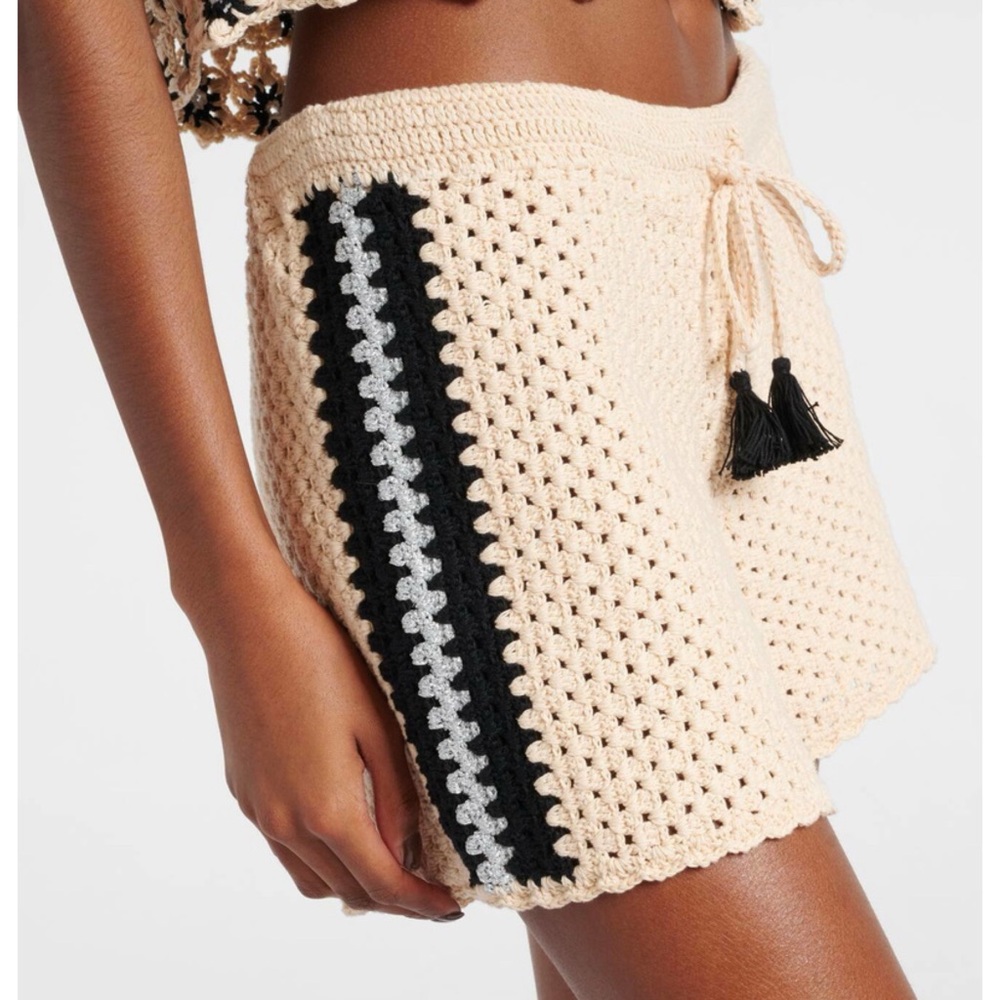 NWT The Upside Luminary Hali beige crochet cotton shorts sz XXS / US 2